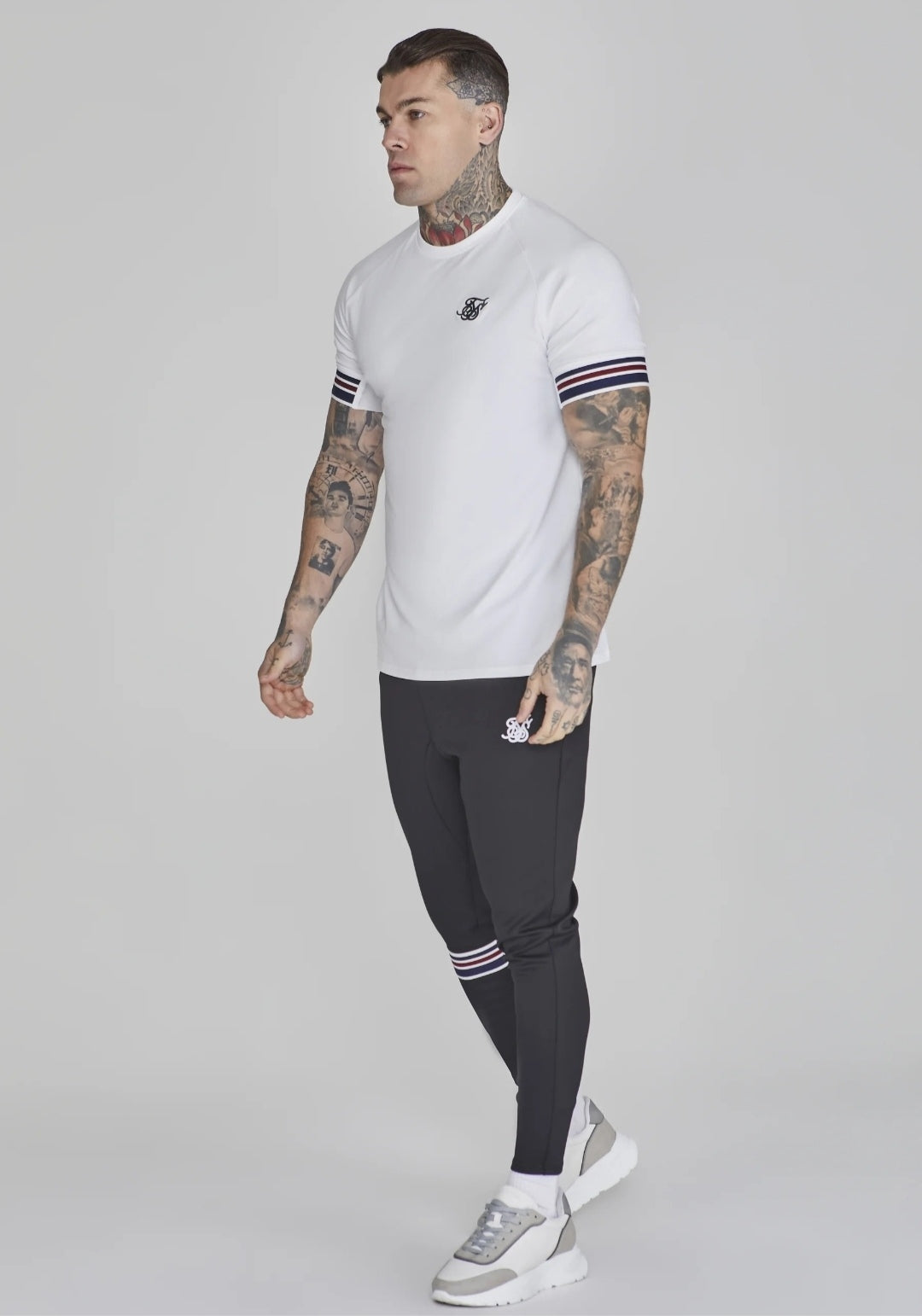 SIKSILK T-shirt męski biały SS-26608 koszulka Tech T-shirt rozmiar XL