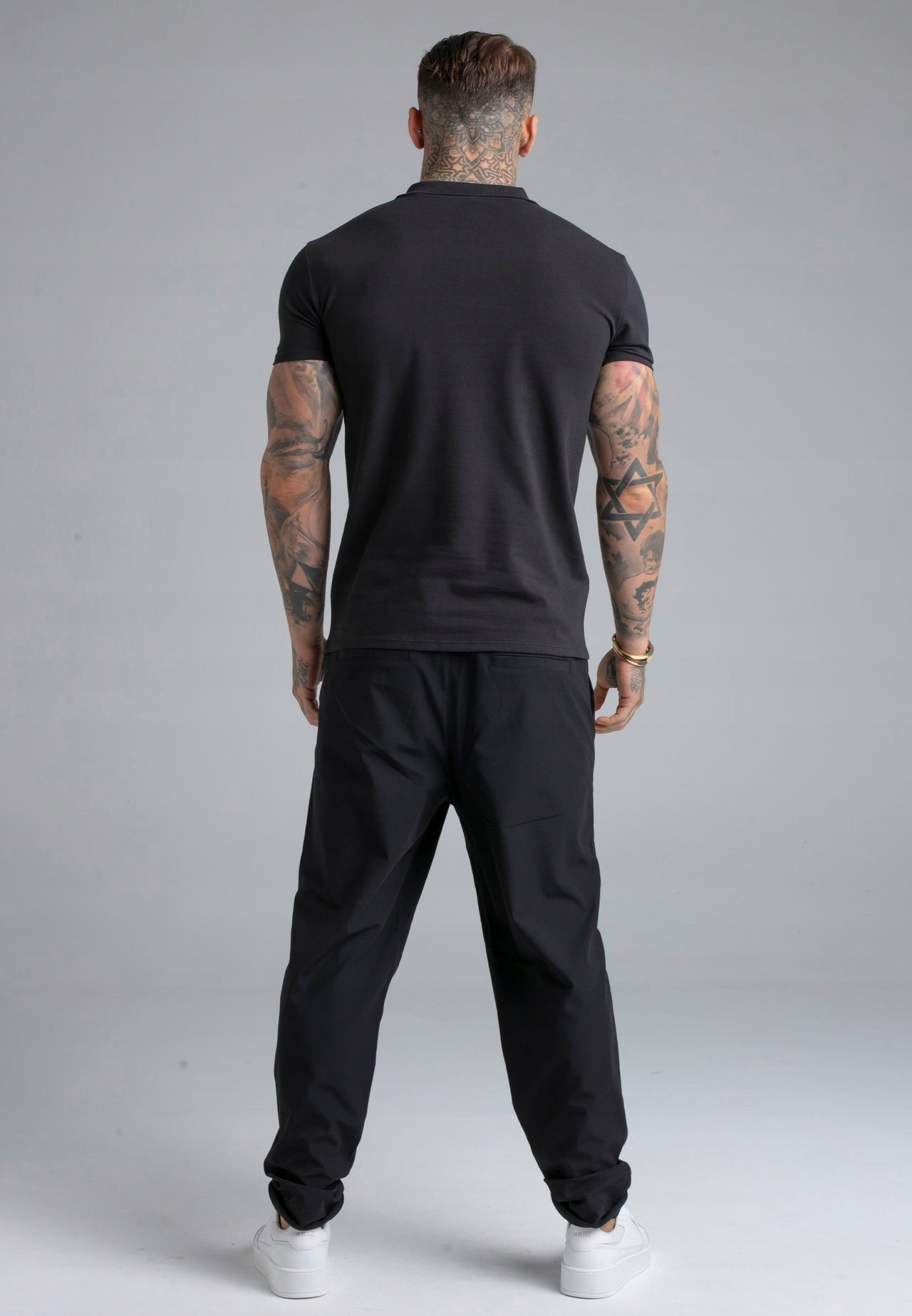SIKSILK Koszulka Polo z zamkiem czarna Zip Polo T-Shirt SS-29271 rozmiar XL