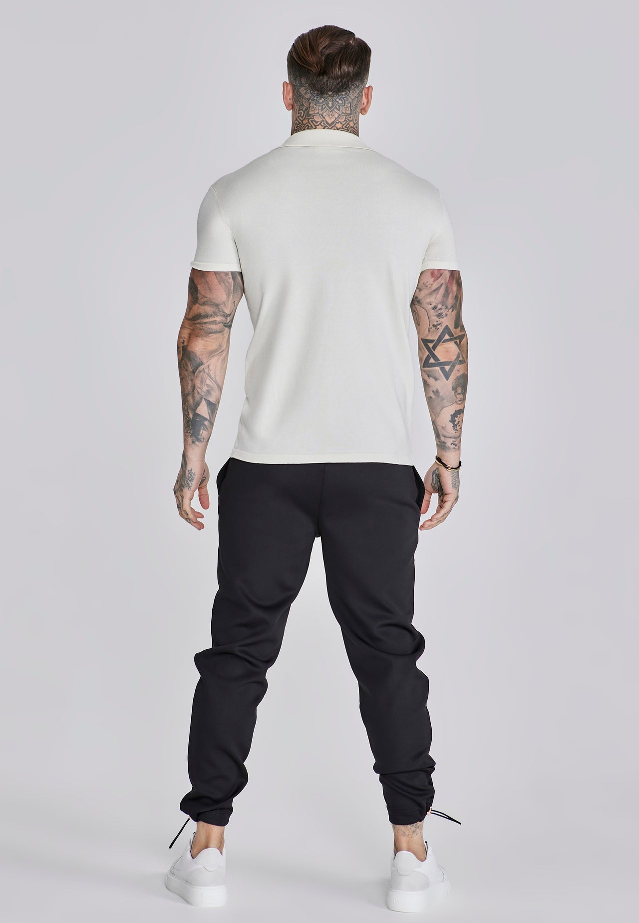 SIKSILK biała ECRU koszulka polo SS-27869 Revere Polo