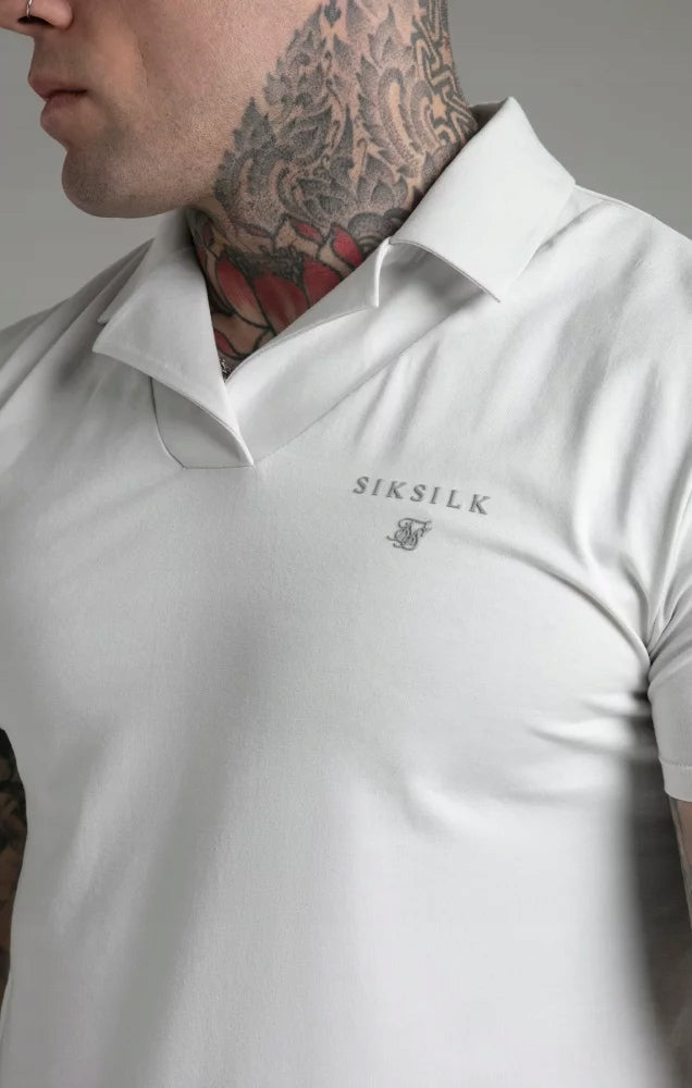 SIKSILK Koszulka Polo Szara SS-26126 Smart Revere Polo rozmiar L
