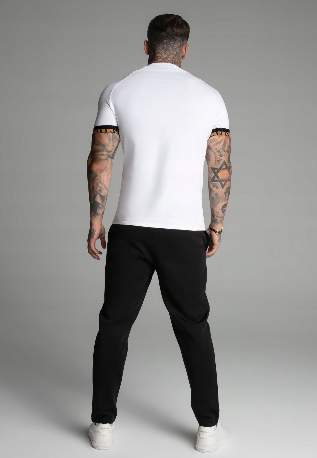 SIKSILK T-shirt męski biały SS-27393 Tech T-shirt rozmiar M