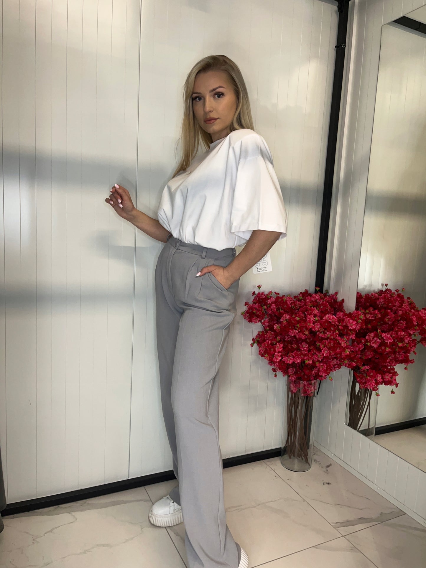 spodnie casual szare belluci S