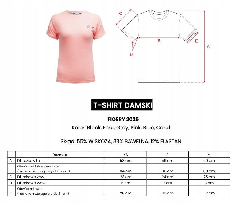 T-shirt damski OLAVOGA BASIC FIOERY 2025 ecru XS