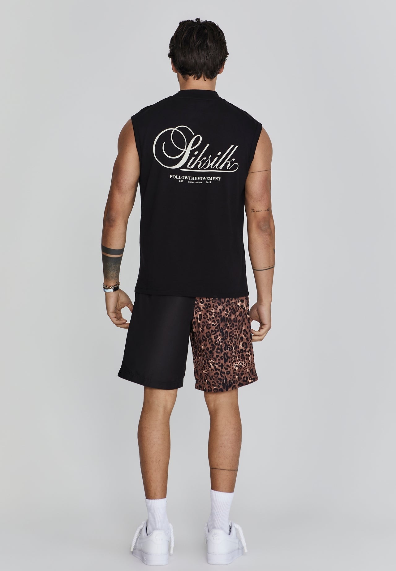 SIKSILK Spodenki krótkie męskie panterka SS-26667 Animal Print Shorts S