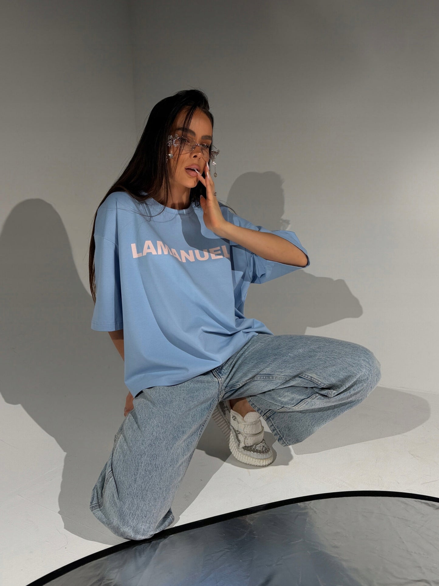 T SHIRT DAMSKI BLANK NIEBIESKI LA MANUEL ROZM. UNIWERSALNY BABY BLUE