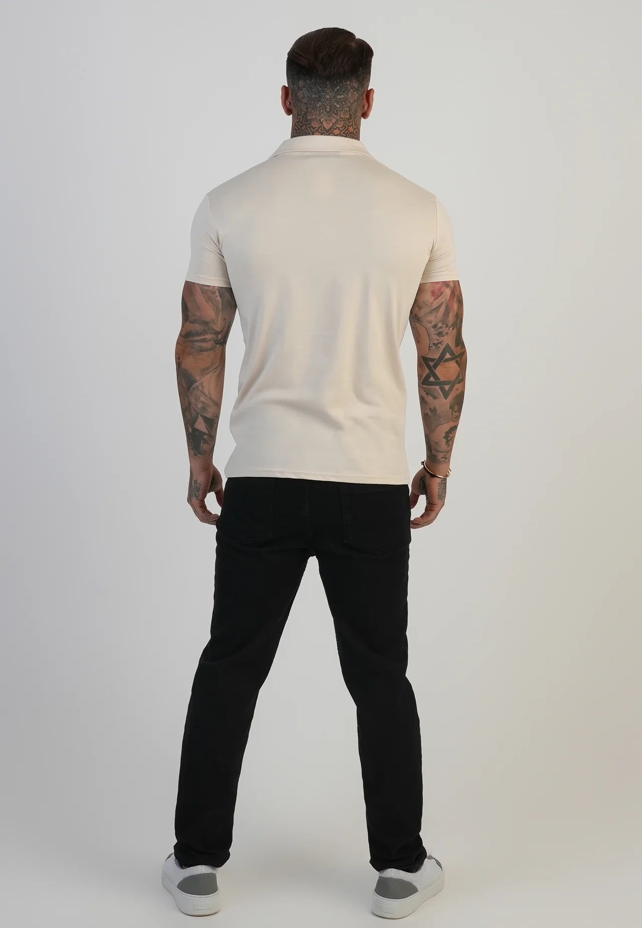 SIKSILK Koszulka Polo ECRU SS-28493 Revere Polo rozmiar M