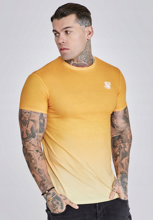 SIKSILK T-shirt męski pomarańczowy SS-27228 koszulka Fade T-shirt rozmiar L