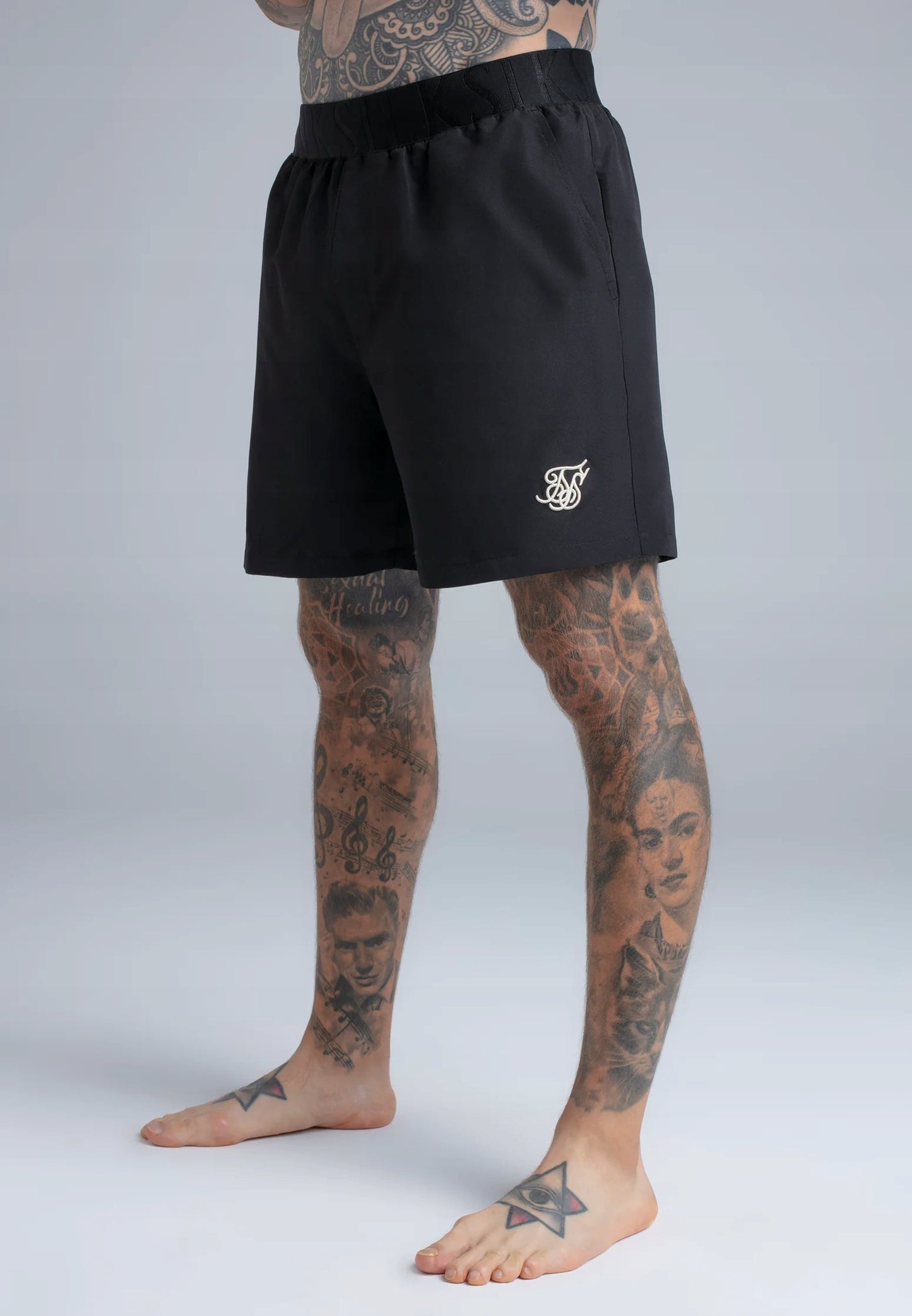 SIKSILK Szorty kąpielówki krótkie spodenki czarne SS-27336 do pływania XL
