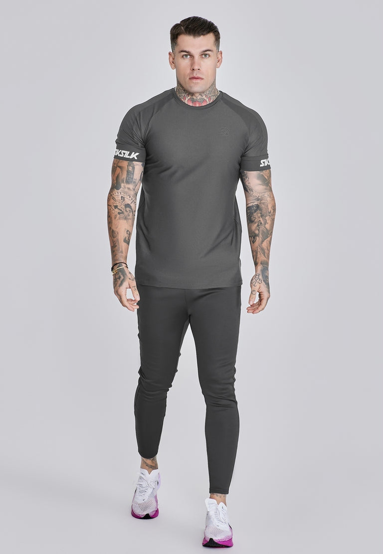SIKSILK T-shirt męski szary SS-27851 Tech T-shirt rozmiar S