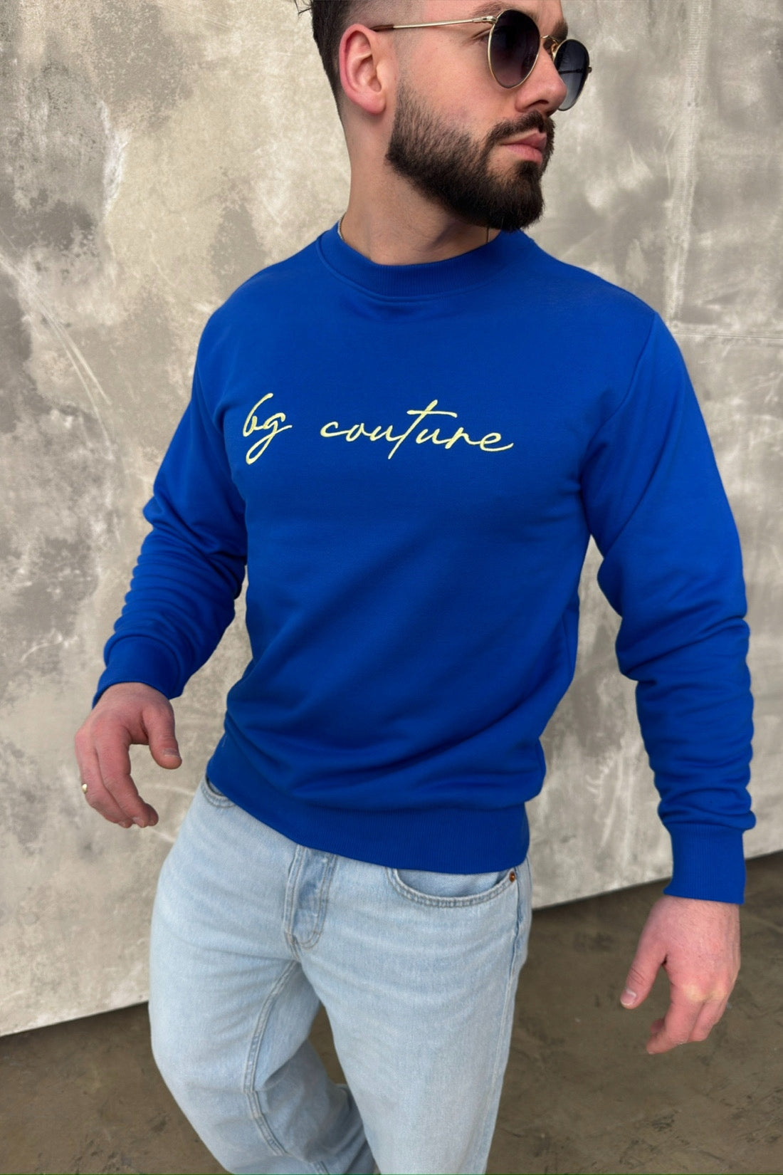 BRANDENBURG COUTURE BLUZA MĘSKA bawełna BG EARLY NIEBIESKA CHABER rozmiar L