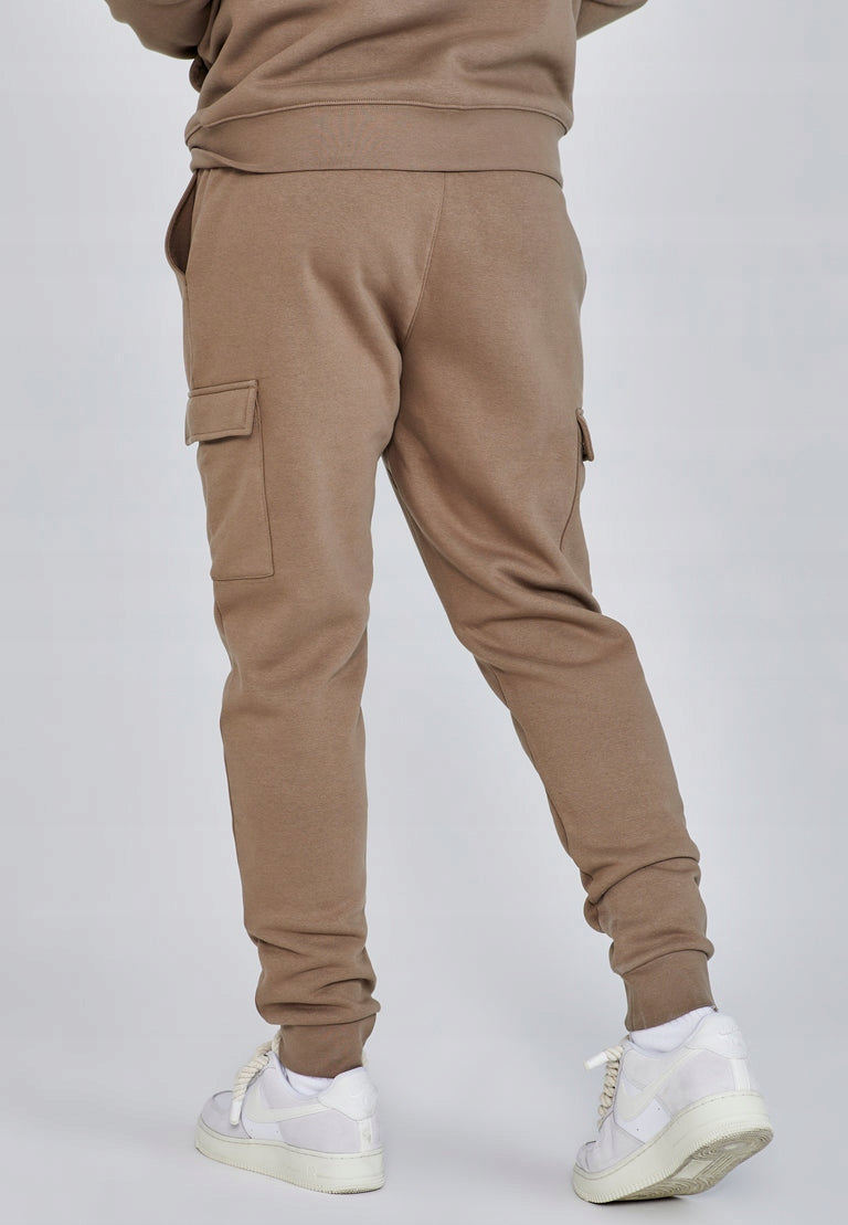 Siksilk Essentials Cargo Joggers SS-27096 Spodnie dresowe brązowe XL