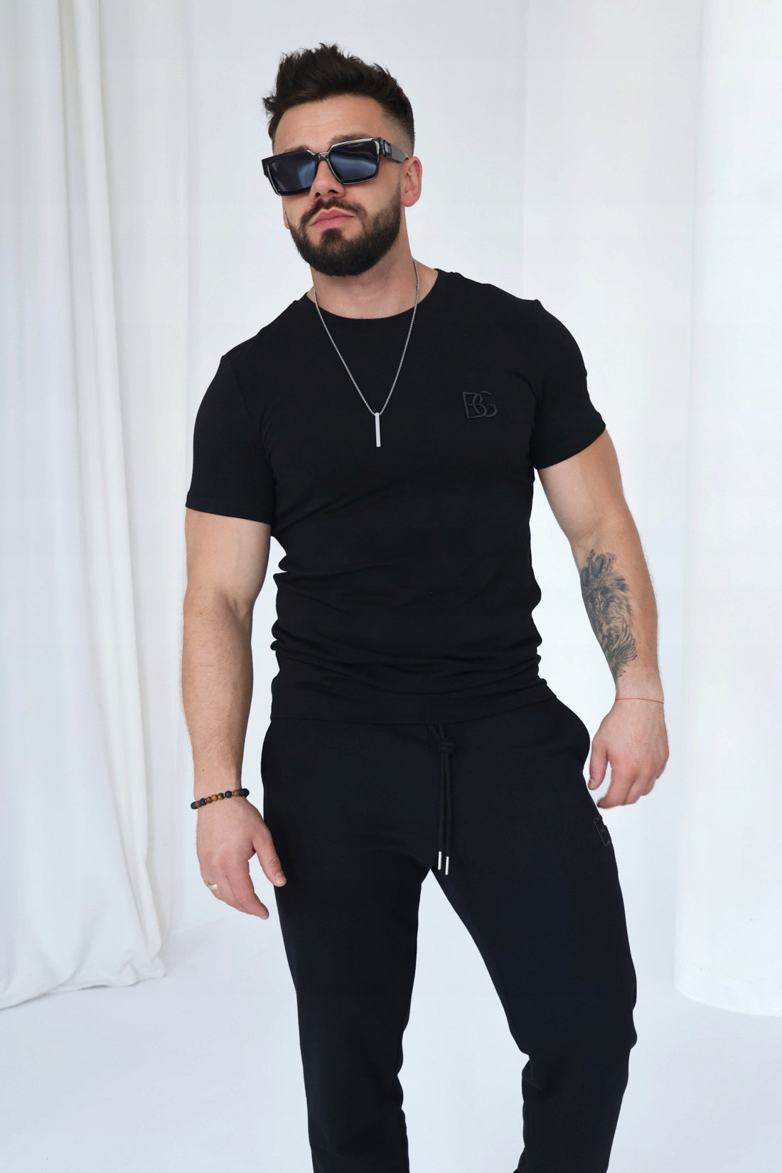 Brandenburg Couture T-SHIRT MĘSKI BG BOND | CZARNY bawełna rozmiar XXL