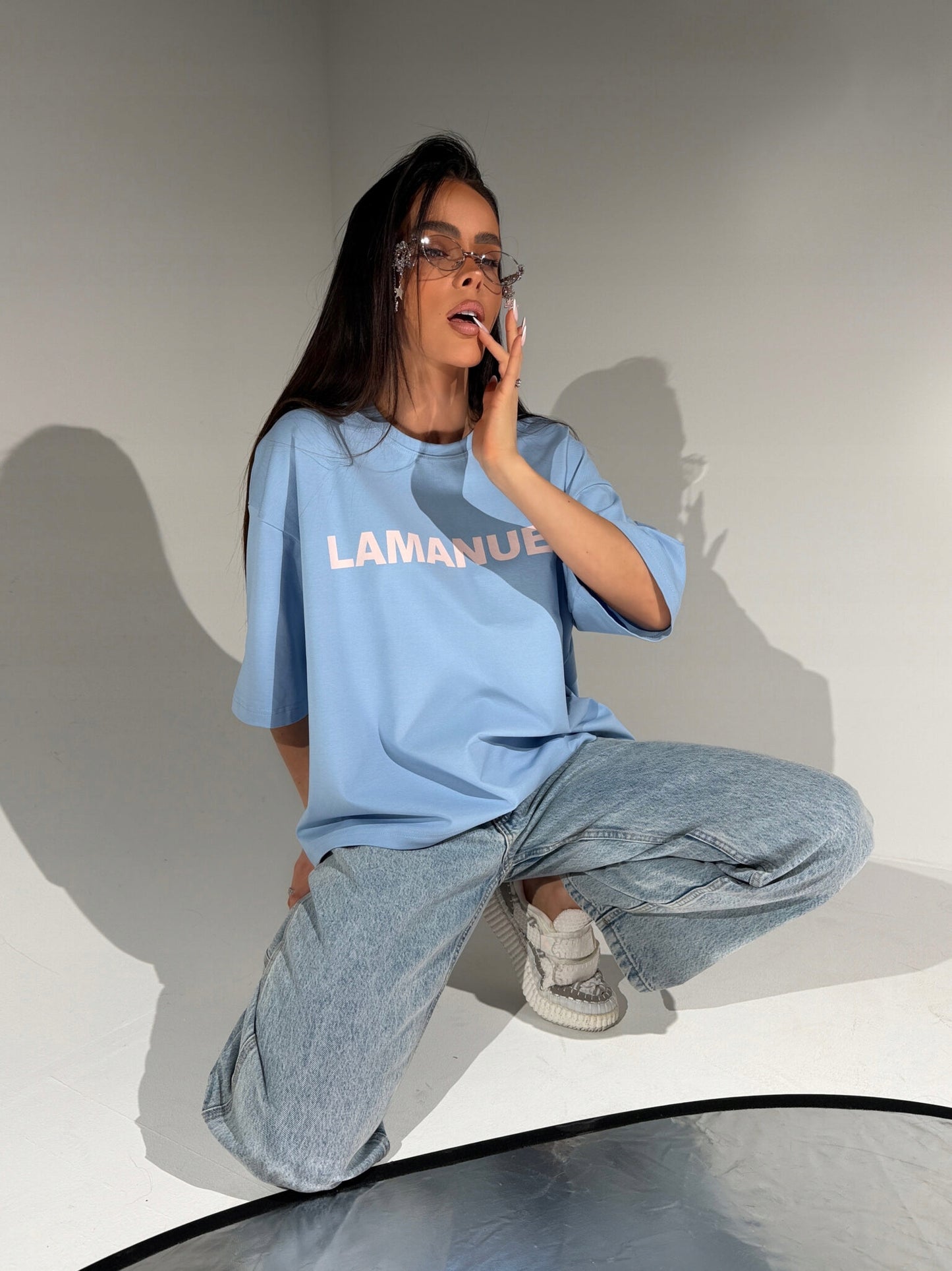 T SHIRT DAMSKI BLANK NIEBIESKI LA MANUEL ROZM. UNIWERSALNY BABY BLUE
