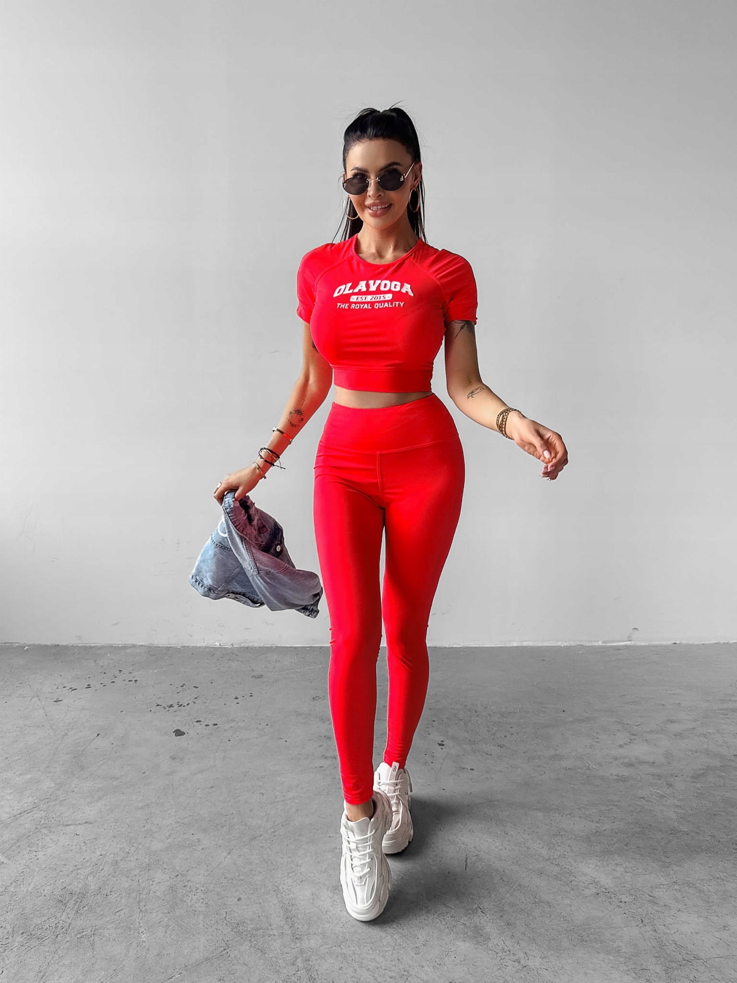 OLAVOGA KOMPLET TOP I LEGGINSY O LA VOGA TOP LEGGINSY ADD KORAL rozmiar M