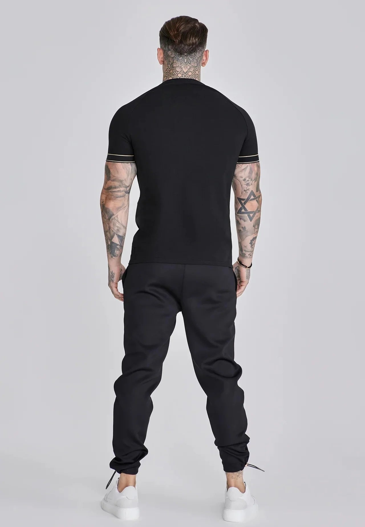 SIKSILK T-shirt męski czarny SS-28219 Tech T-shirt rozmiar XL PREMIUM