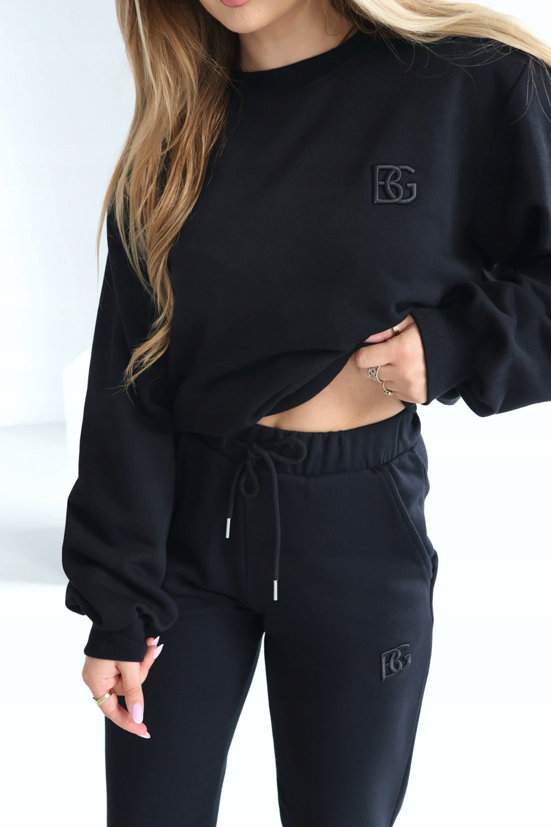 BRANDENBURG COUTURE Komplet dresowy czarny damski BG BASIC dresy rozmiar S