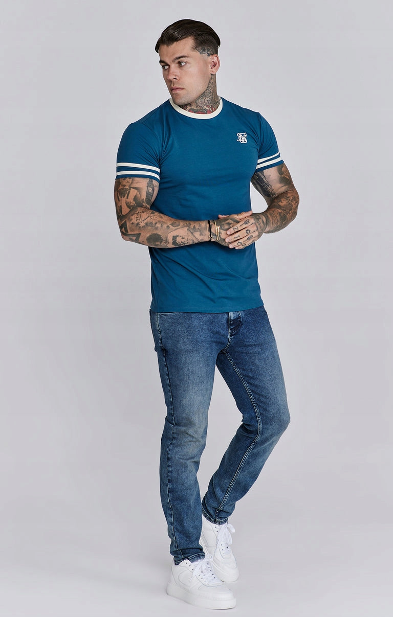 SIKSILK T-Shirt męski niebieski SS-26899 rozmiar S