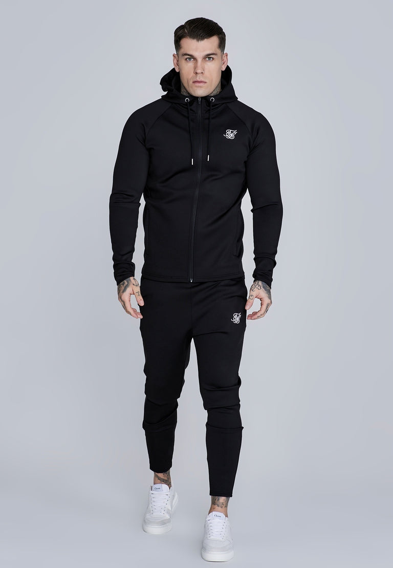 SIKSILK Bluza czarna rozpinana SS-28168 Essentials Poly Full Zip Hoodie S