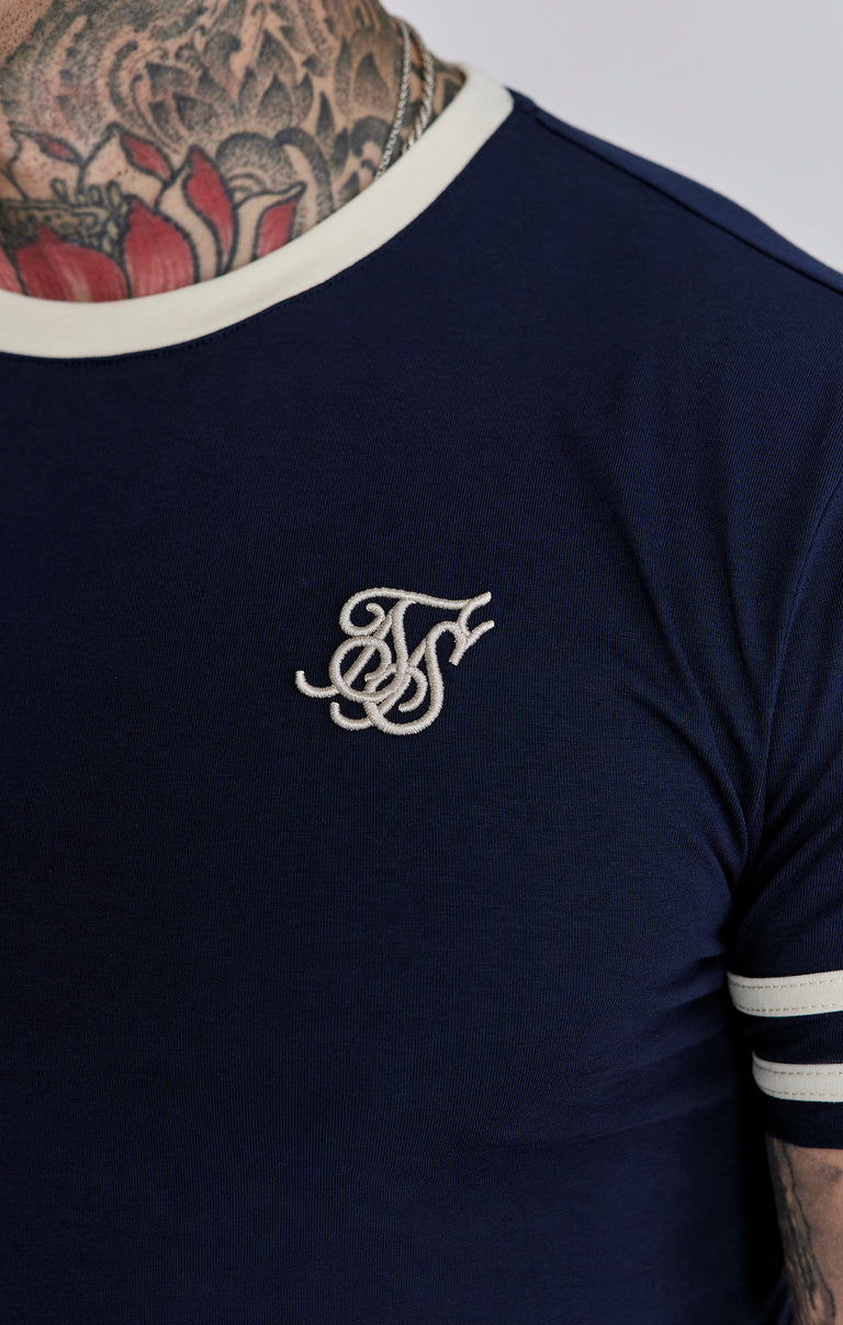 SIKSILK T-Shirt męski niebieski granatowy SS-26756 rozmiar S