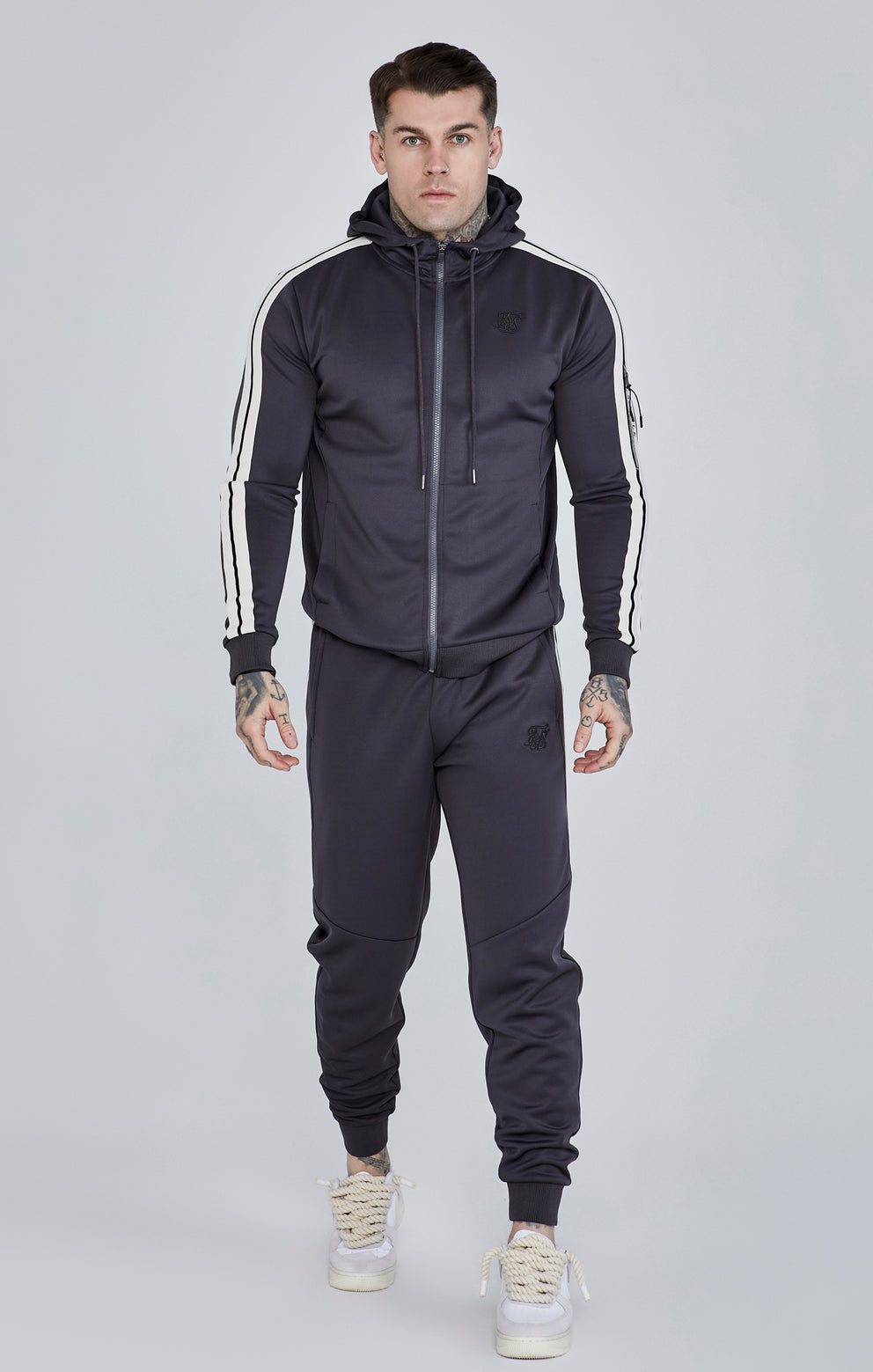 SIKSILK Bluza męska rozpinana szara SS-27007