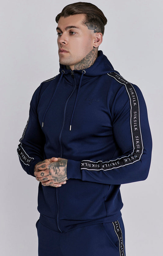 SIKSILK Bluza niebieska granatowa rozpinana  Full Zip Hoodie