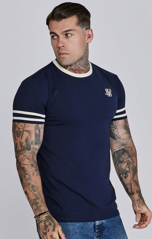 SIKSILK T-Shirt męski niebieski granatowy SS-26756