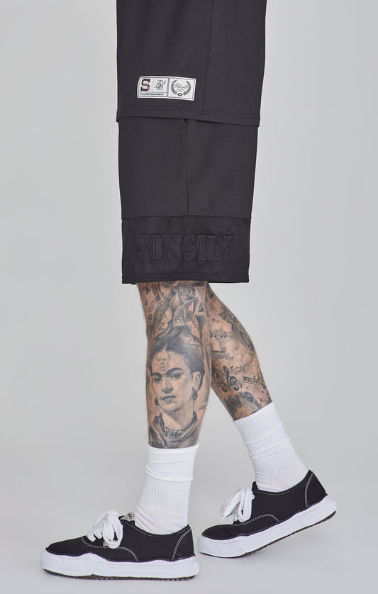 SIKSILK krótkie spodenki męskie czarne Dynamic Shorts SS-26058
