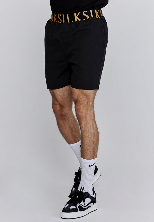 SIKSILK Szorty kąpielówki krótkie spodenki czarne Swim Shorts SS-25006