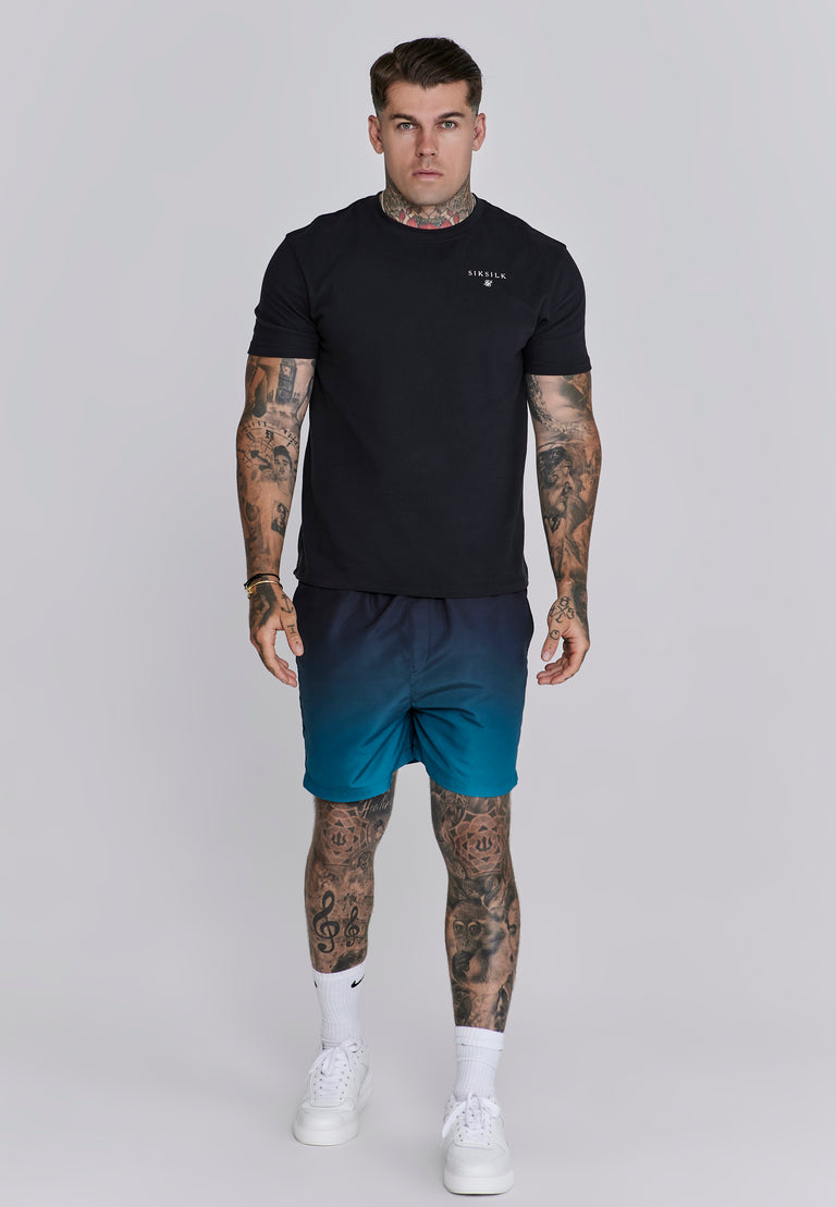 SIKSILK Szorty kąpielówki krótkie spodenki niebieskie Fade Swim Shorts SS-27198