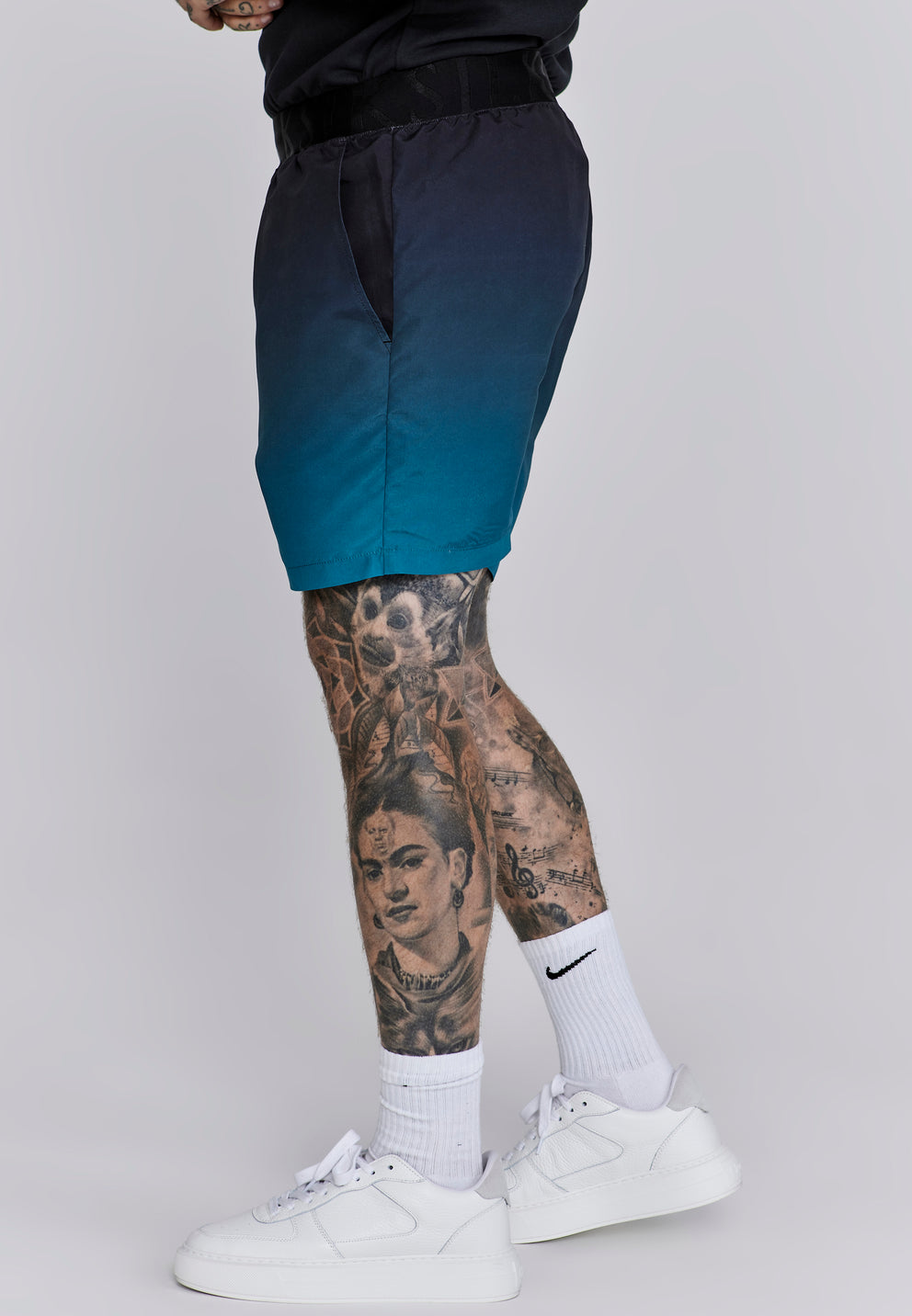 SIKSILK Szorty kąpielówki krótkie spodenki niebieskie Fade Swim Shorts SS-27198