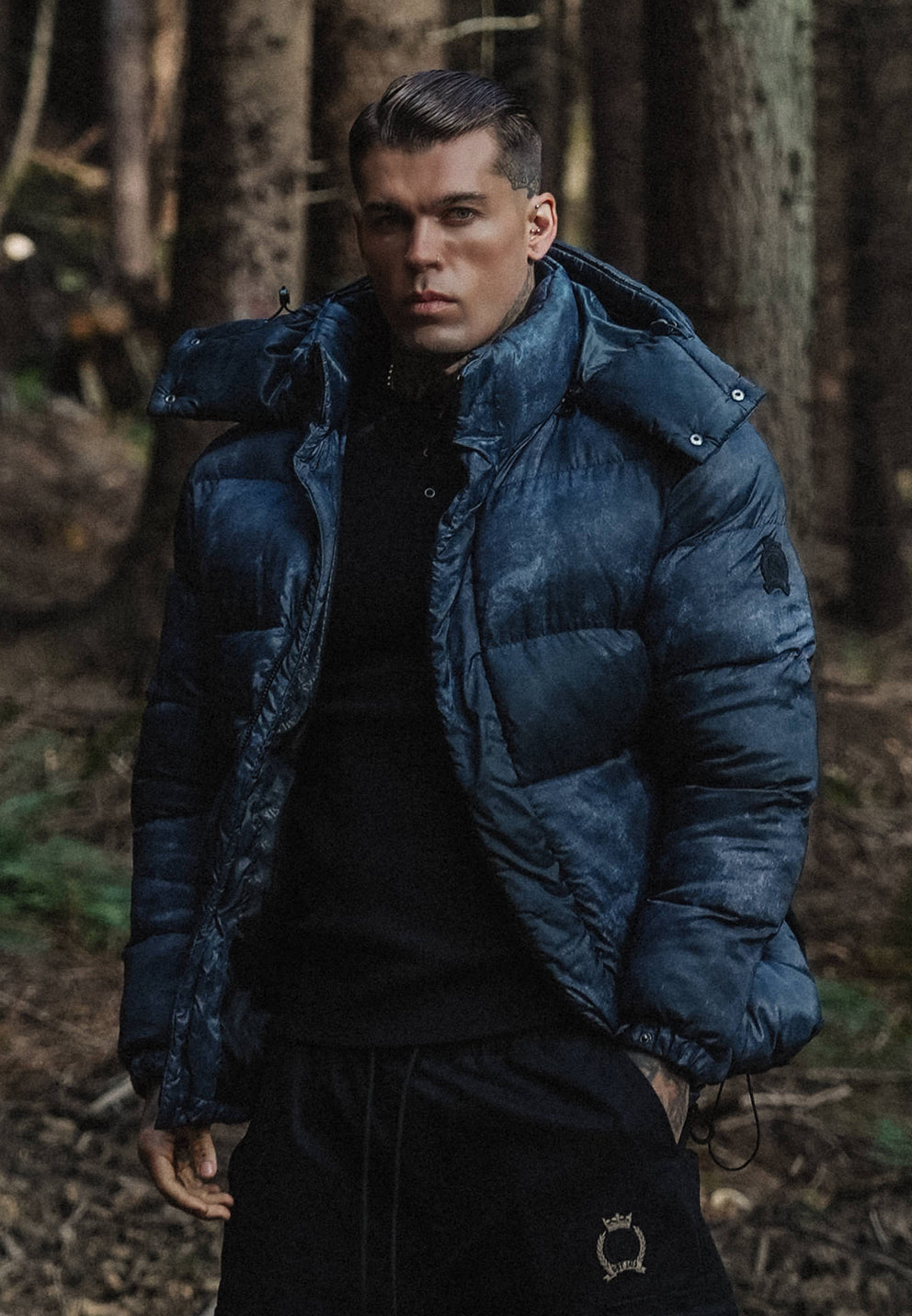 SIKSILK Kurtka zimowa męska szara SikSilk Puffer Jacket SS-27471