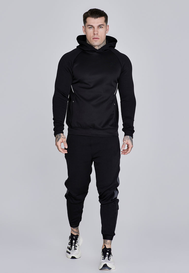 SIKSILK Spodnie ocieplane czarne Muscle Fit Jogger SS-27842