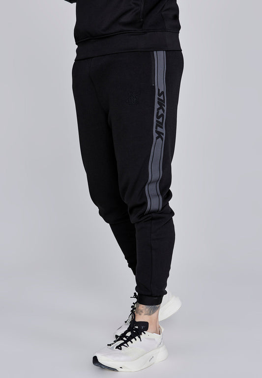 SIKSILK Spodnie ocieplane czarne Muscle Fit Jogger SS-27842