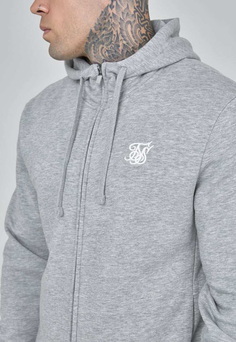 SIKSILK Bluza szara rozpinana SS-26933 Essentials Full Zip Hoodie