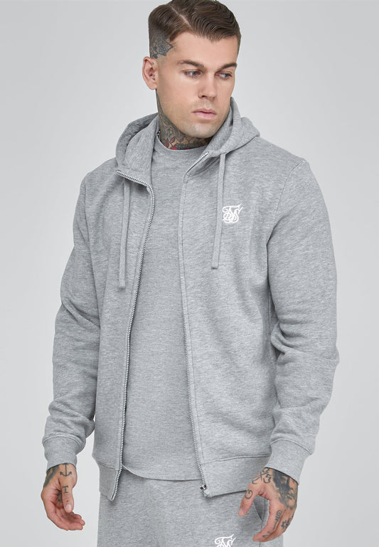 SIKSILK Bluza szara rozpinana SS-26933 Essentials Full Zip Hoodie