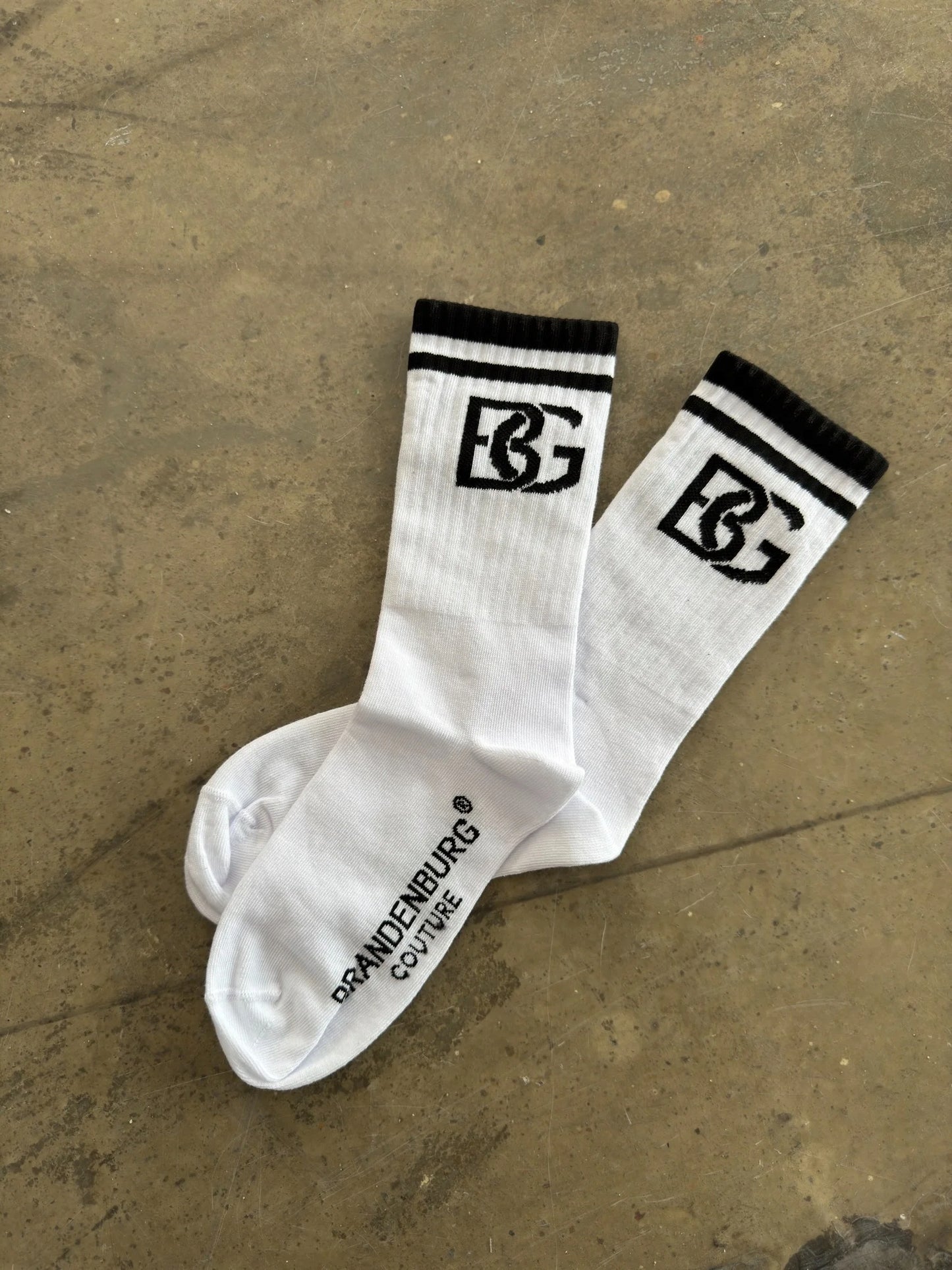 BRANDENBURG COUTURE Skarpety męskie BG Frappe czarno białe rozmiar 40-43