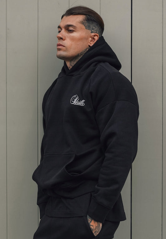 Siksilk Essentials Hoodie SS-28348 Bluza z Kapturem Oversize czarna M