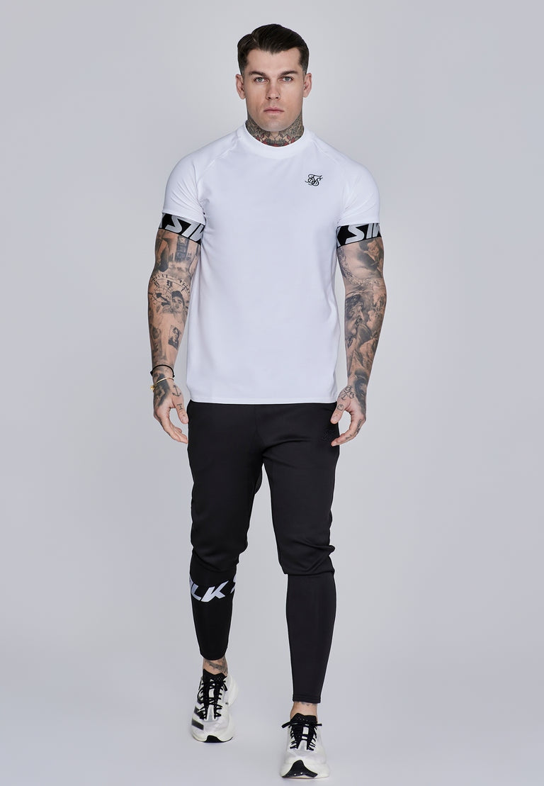 SIKSILK T-shirt męski biały SS-28435 Tech T-shirt rozmiar XL