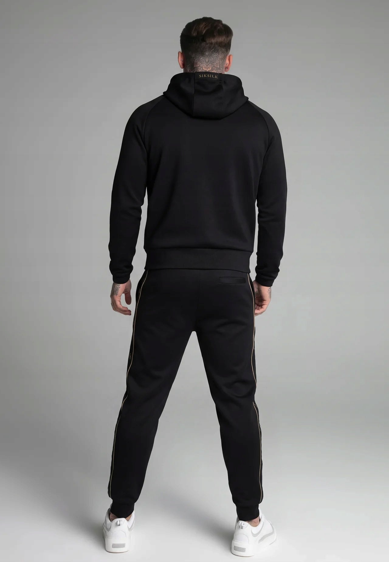 SIKSILK Bluza Męska Czarna Rozpinana SS-28221 Full Zip Hoodie Premium S