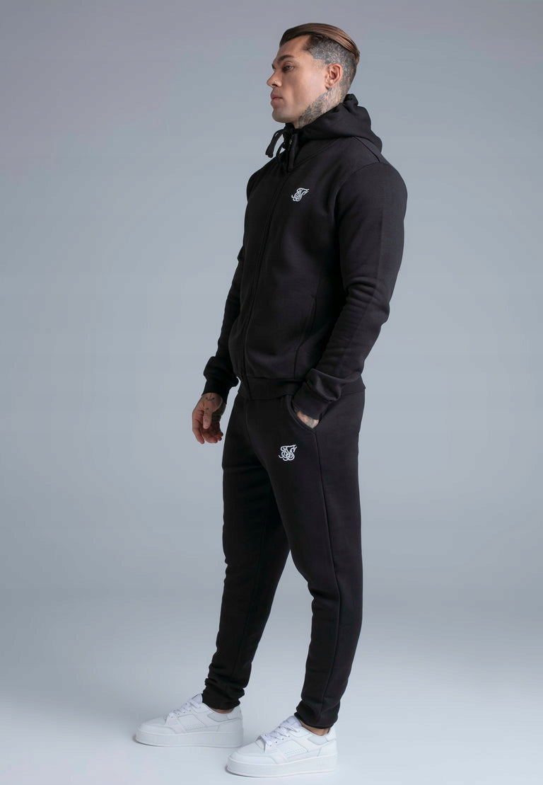 SIKSILK Bluza z Kapturem Rozpinana Essentials Zip Hoodie SS-28338 czarna L