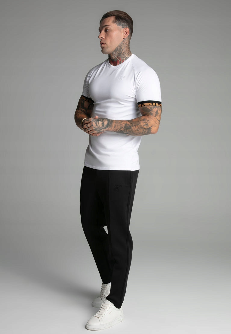 SIKSILK T-shirt męski biały SS-27393 Tech T-shirt rozmiar M