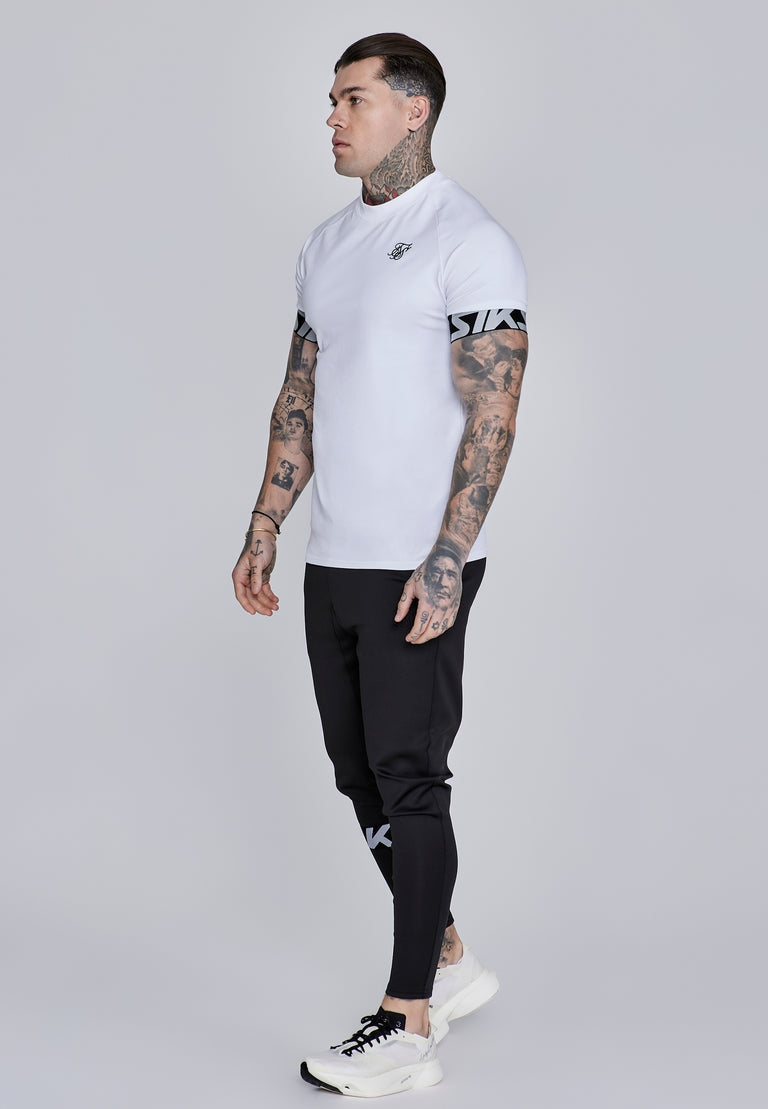 SIKSILK T-shirt męski biały SS-28435 Tech T-shirt rozmiar XL
