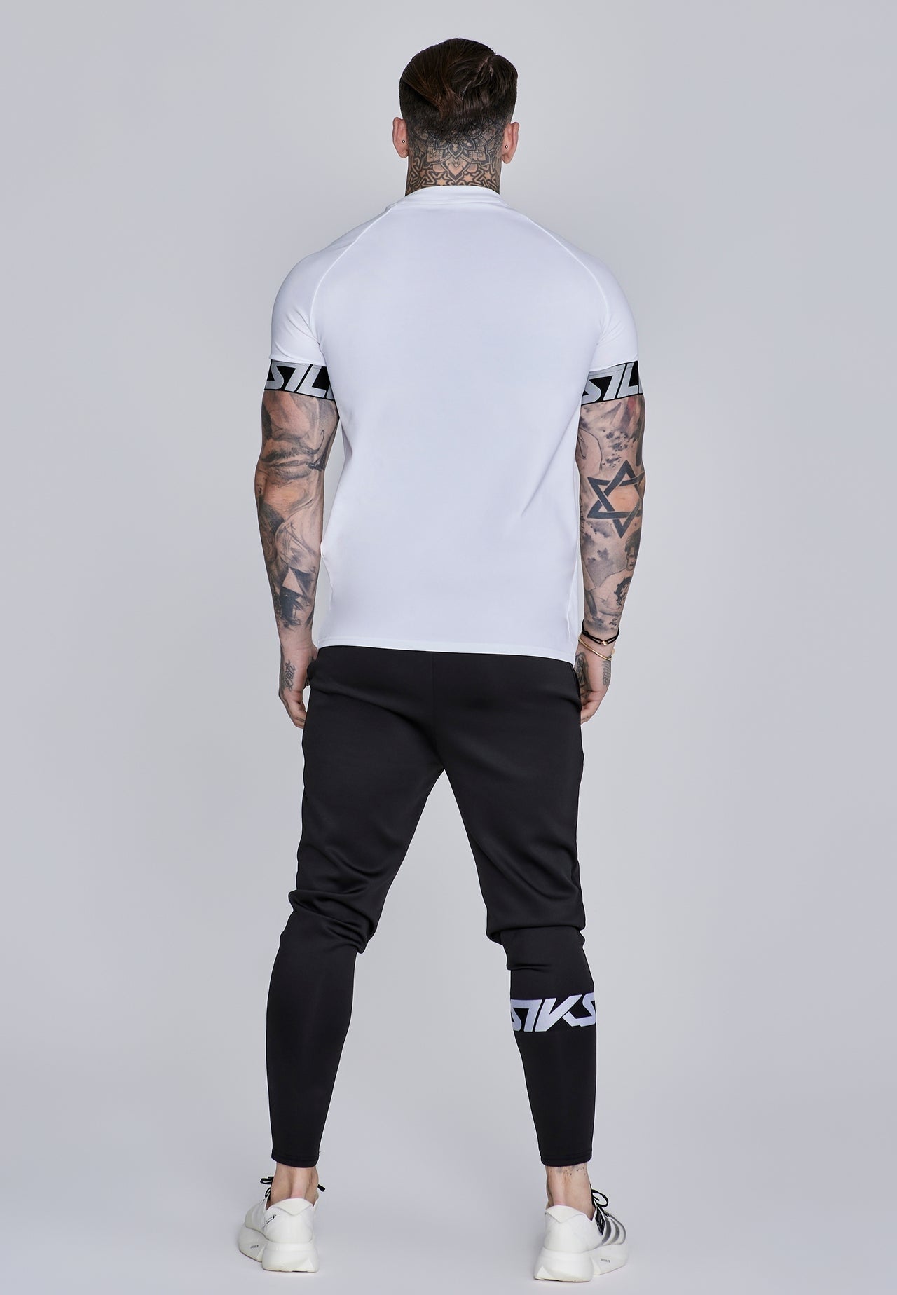 SIKSILK T-shirt męski biały SS-28435 Tech T-shirt rozmiar XL