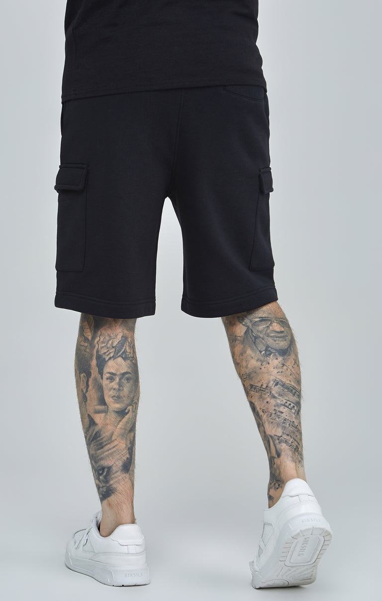 SIKSILK krótkie spodenki męskie czarne SS-24870 rozmiar XL