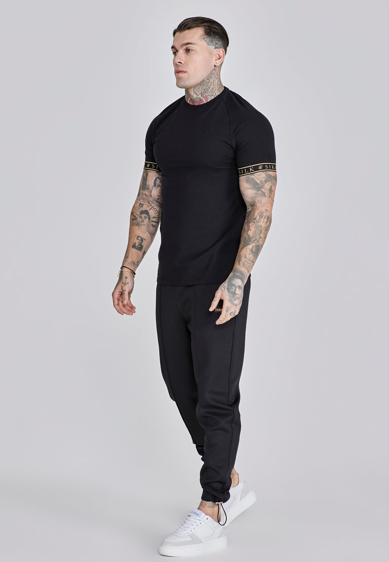SIKSILK T-shirt męski czarny SS-27612 Tech T-shirt rozmiar M