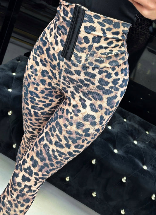 FAME ICON MODELUJĄCE LEGGINSY HAFTKI WYSOKI STAN PANTERKA S