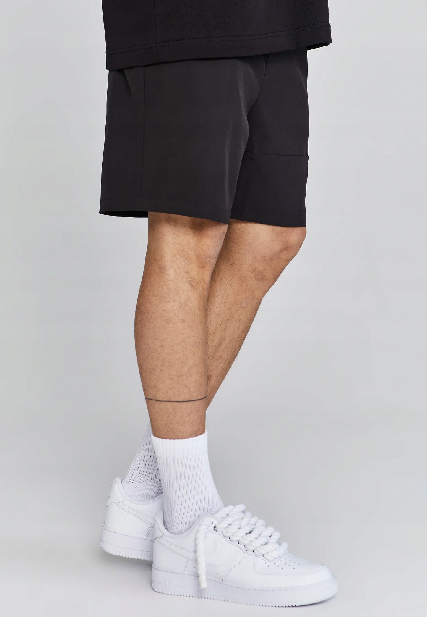 SIKSILK krótkie spodenki męskie czarne z siatką kąpielowe SS-26575 XL