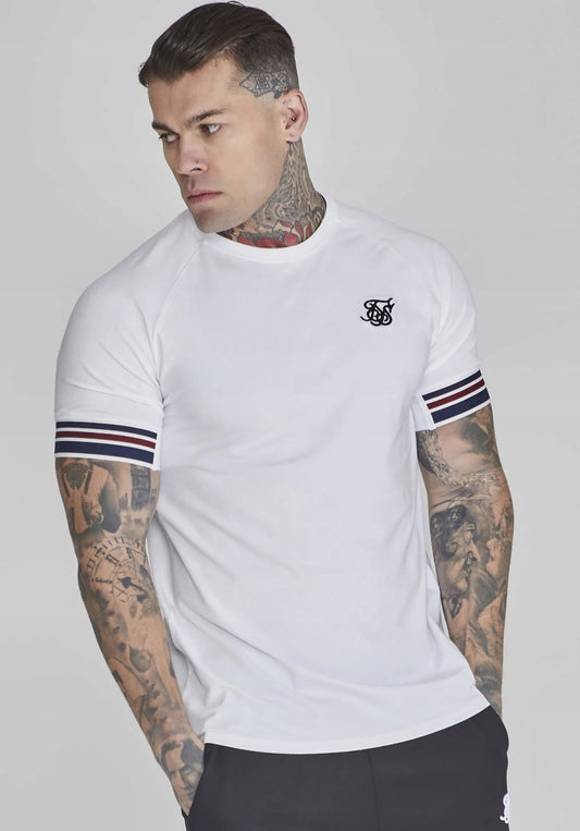 SIKSILK T-shirt męski biały SS-26608 koszulka Tech T-shirt rozmiar XL