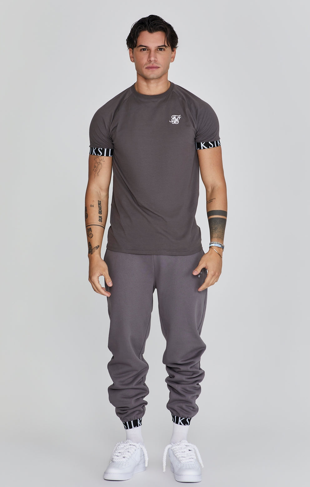 SIKSILK T-Shirt męski szary Tech T-Shirt SS-26774 rozmiar S