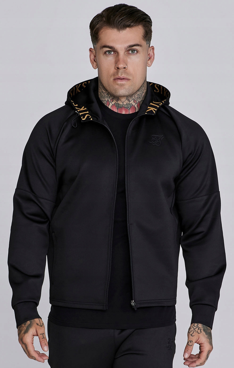 SIKSILK Bluza męska rozpinana SikSilk Full Zip Hoodie SS-26768 rozmiar S